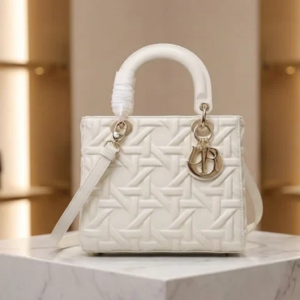 Sac a main lady quilted effect blanc 2